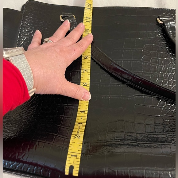 KATE SPADE ♠️ LARGE BRISTOL DRIVE CROCODILE ELISSA IN BLACK NWT - Picture 7 of 15